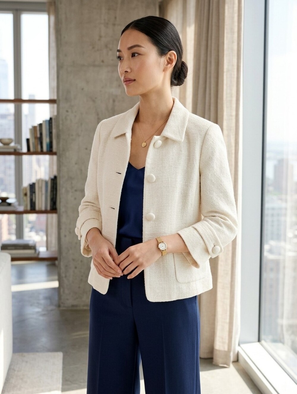 J. Crew Women's Elegant Cream Blazer